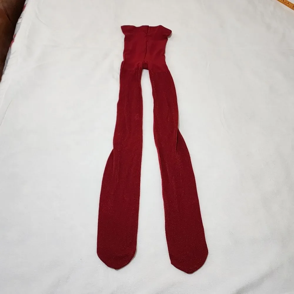 Gymboree Girls Red Sparkle Glitter Tights Size 6-8 NEW without Tags